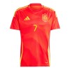 Maillot de Supporter Espagne Alvaro Morata 7 Domicile Euro 2024 Pour Enfant